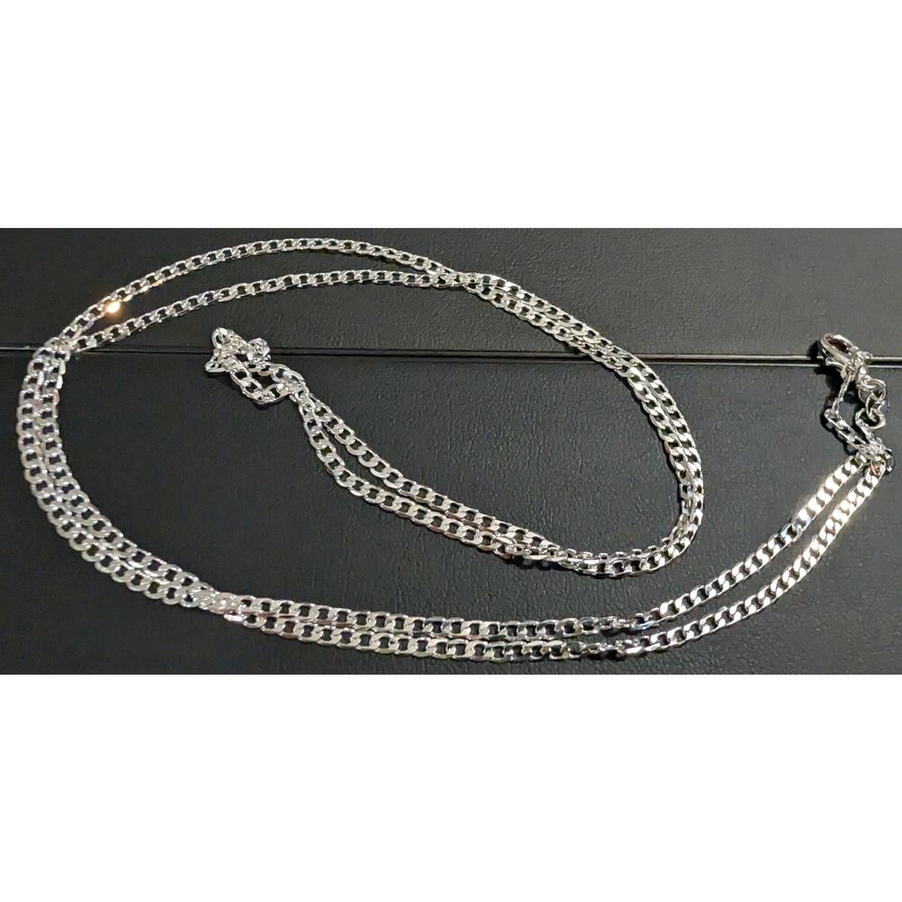 Sterling Silver 925‎ Plated 30 Inch Curb Chain Necklace New 1/16th" Wide Lobster
